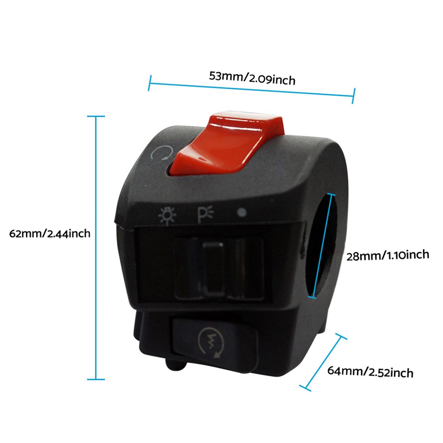 Motorcycle Handlebar Headlight Control Switch Turn On/Off Light Indicator-4
