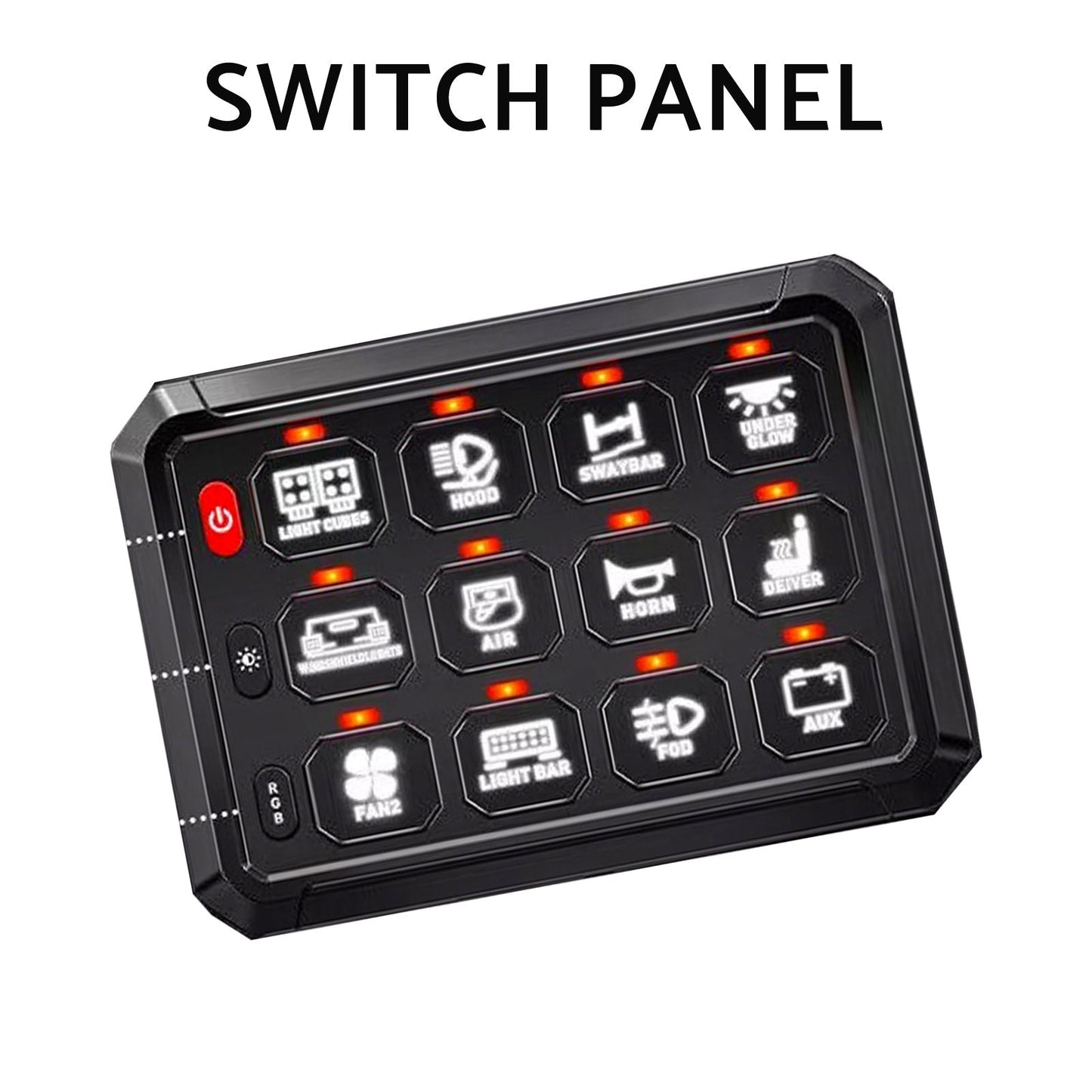 12 Gang RGB Switch Panel Kit With Labels Suitable For Universal Offroad Vehicles - Frazy's Auto Parts