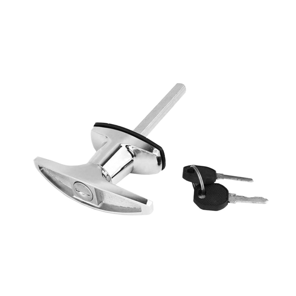 2 Set Chrome Rear Fixing T Handle Lock W or Key For Trailer Caravan Canopy Toolbox-4