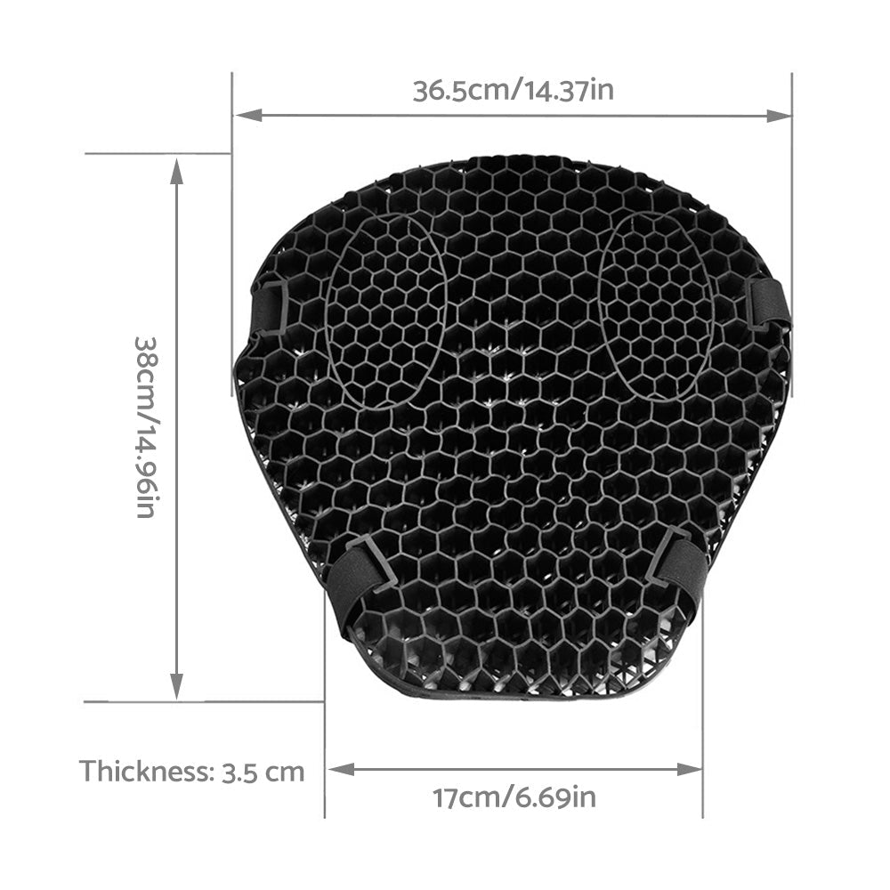 1x Motorcycle Comfort Gel Seat Cushion Suitable For Pressure Relief With or Without Sleeve - Frazy's Auto Parts