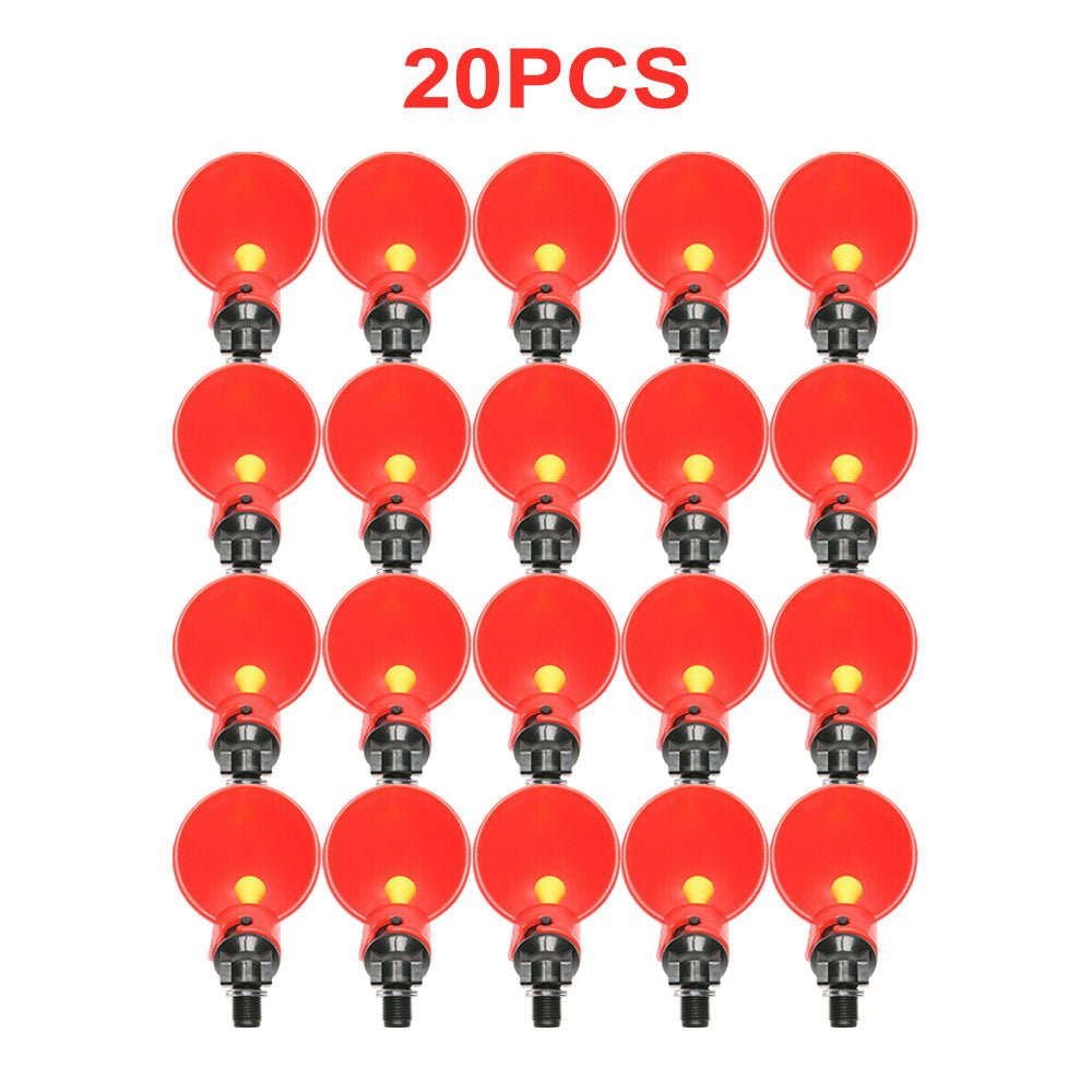 20x Poultry Chicken Automatic Drinker Cup Waterer Chook Bird Water Feeder Set - Frazy's Auto Parts