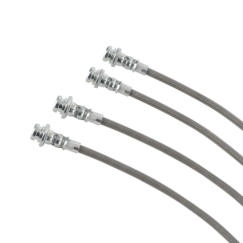 Front & Rear Braided Brake Line Hose Set Suitable For Nissan Patrol GQ Y60 1988–1997 / Ford Maverick DA 1988–1994-4