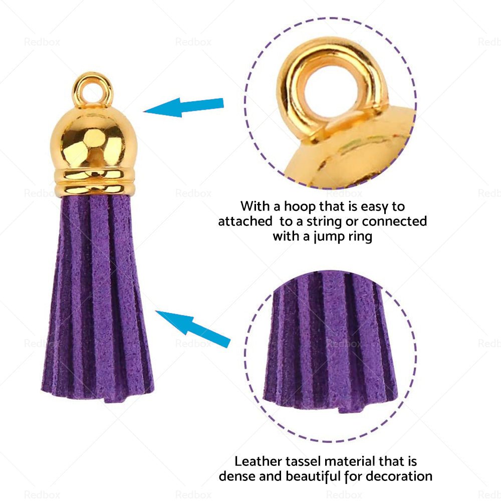 250PCS Keychain Ring Tassels Bulk Colored Leather Tassel Pendants Jewelry DIY - Frazy's Auto Parts