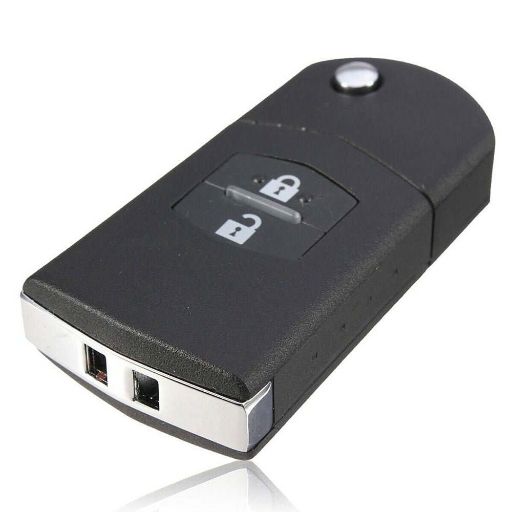 2Pcs x2 Button Remote Flip Key Car Shell Case Cover For Mazda 3 5 6 RX7 RX8 BT50 - Frazy's Auto Parts