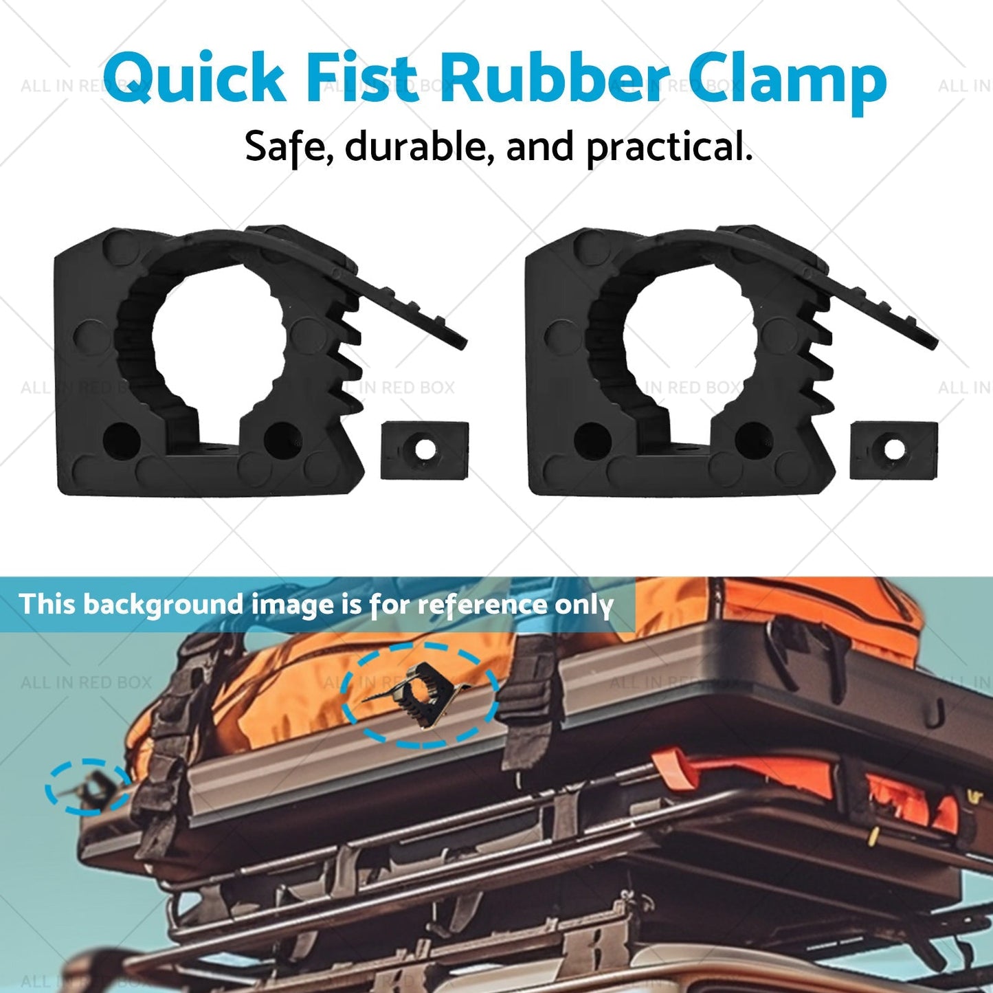 2x Car Rubber Clamps Bases Adapter 25 - 45mm Shovel Axe Retainer Fixing Holder - Frazy's Auto Parts