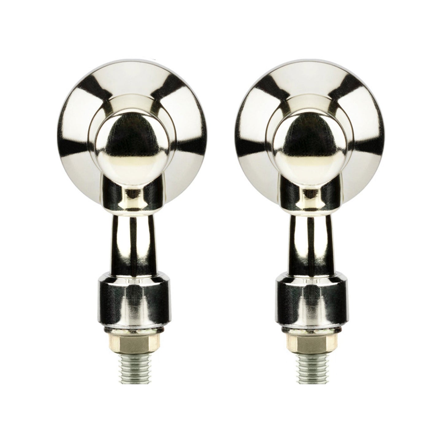4x Chrome Motorcycle Turn Signal Lights Amber Indicators Blinker Universal Bulb-4