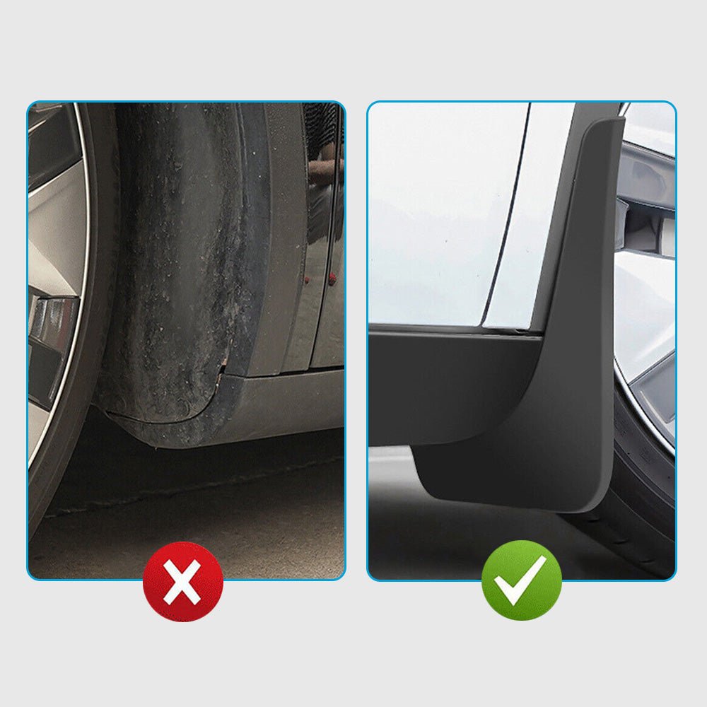 4x Front & Rear Mud Flaps Splash Guards Fender TPE Suitable For Tesla Model Y - Frazy's Auto Parts