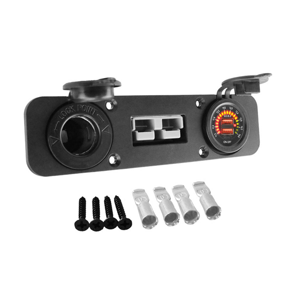 50 Amp Anderson Plug USB 3. 0 Cigarette Socket Flush Mount Recessed Plate REDARC - Frazy's Auto Parts