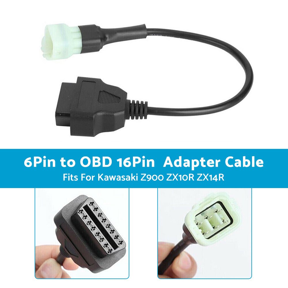 6 - Pin OBD Connector Diagnostic Adapter Cable Suitable For Kawasaki Motorcycle - Frazy's Auto Parts
