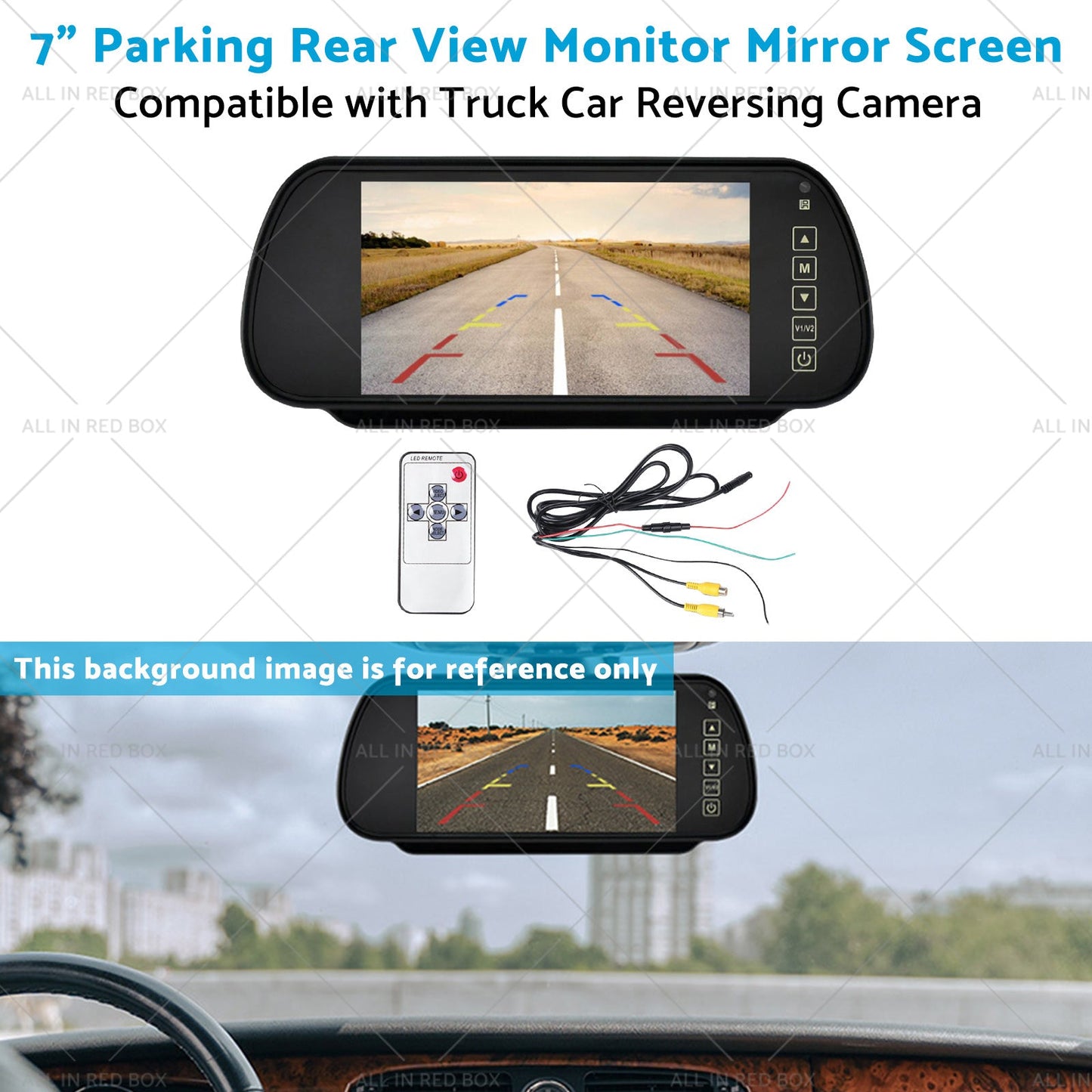 7 inch Parking Rear View Monitor Mirror Screen Suitable for Truck Reversing Camera-4