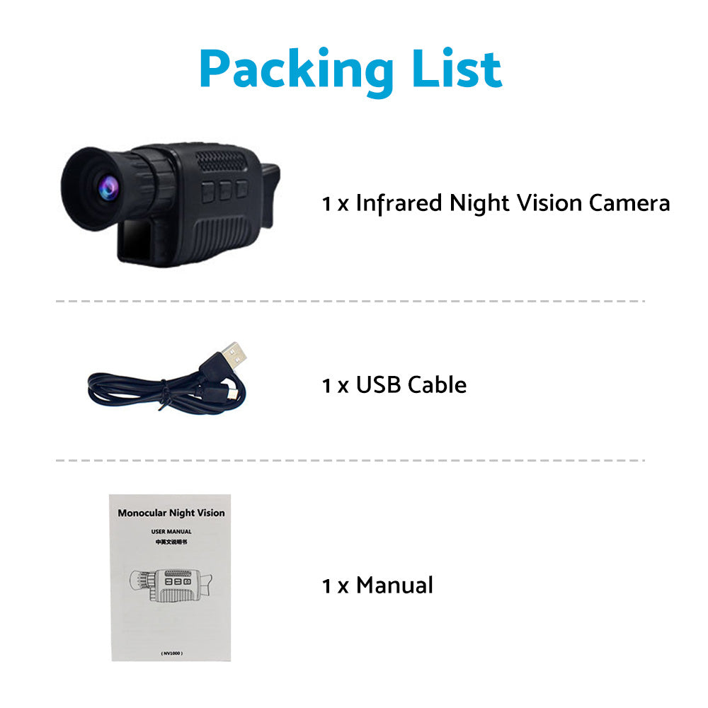 IR Night Vision Monocular 5X Zoom Telescope Digital Camera Hunting HD Video 1080-4