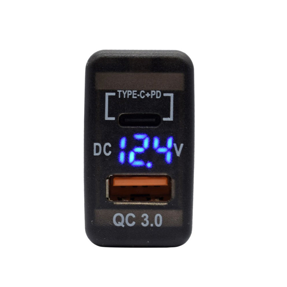 Type-C USB Car Charger Adapter Voltmeter Suitable For Land Cruiser Prado 120-4