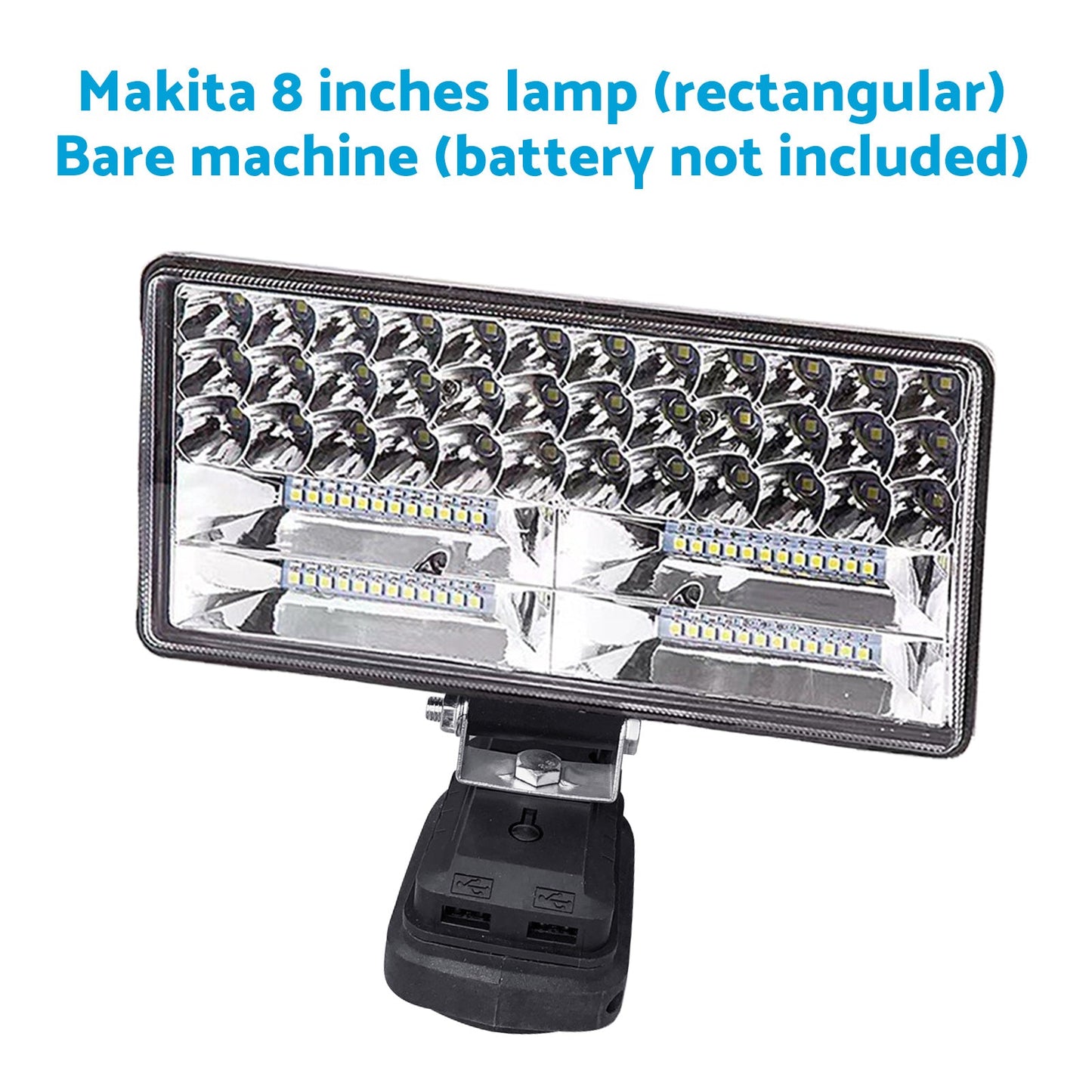 2x 18V 8in LED Work Light Torch with USB Ports Suitable For Makita Battery Camping/Flashlight Use-4