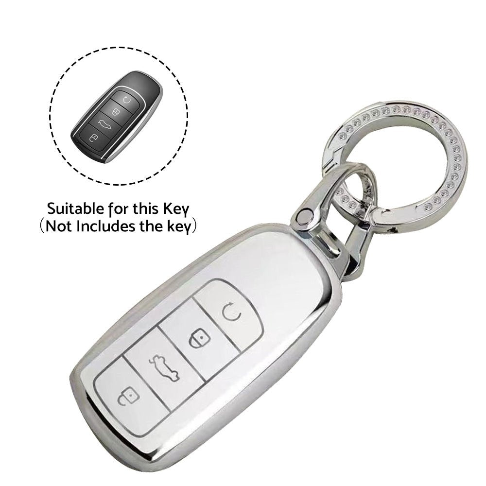 Car Remote Key Fob Case Cover TPU White Suitable For Chery Omoda 5 - Frazy's Auto Parts