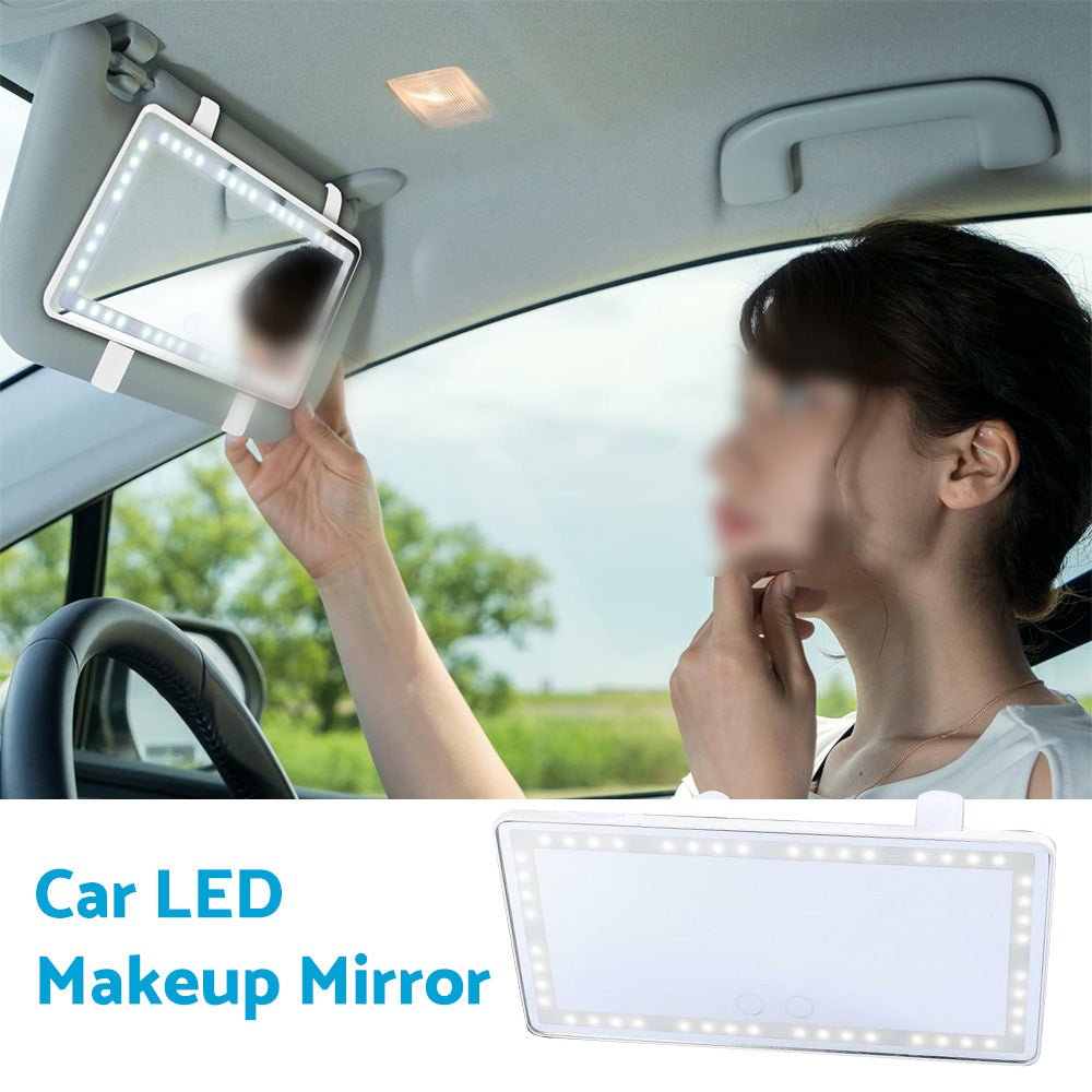 Car Sun Visor LED Makeup Cosmetic Mirror Set With 3 - Type Light Touch Screen Suitable For Vehicle Use - Frazy's Auto Parts