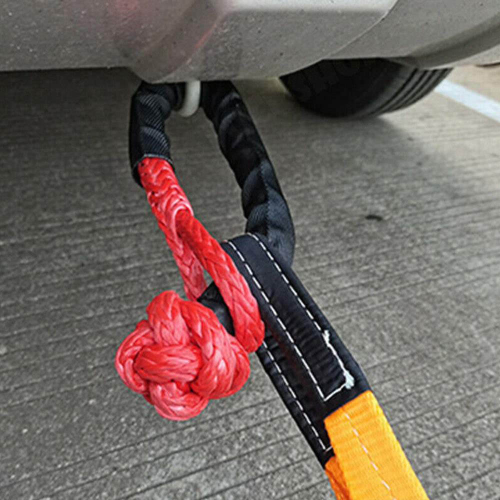 Recovery Pulley Kit Suitable For Winch Ropes 3/8 inch & 1/2 inch Soft Shackle Red & Black-4