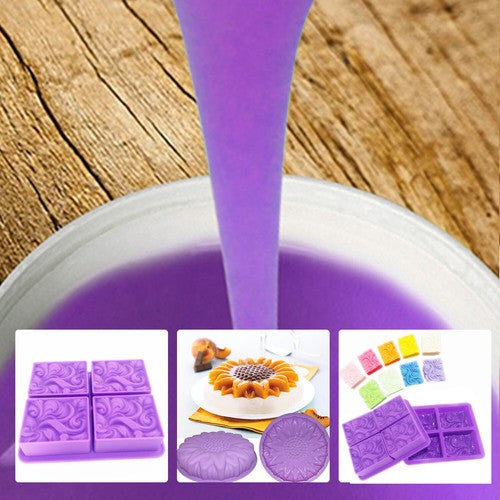 SH25 Liquid Silicone Rubber Mould Making Kit 100:3 Part Mix Suitable For Casting 1Kg 5Kg 10Kg Purple-4