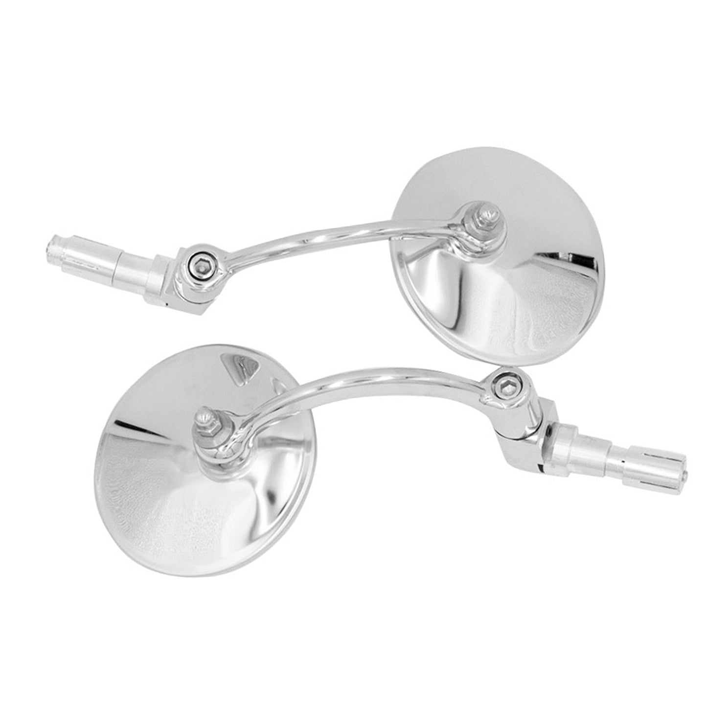 Chrome Round Rearview Bar End Mirror Suitable For Motorcycle / Chopper / Racer - Frazy's Auto Parts