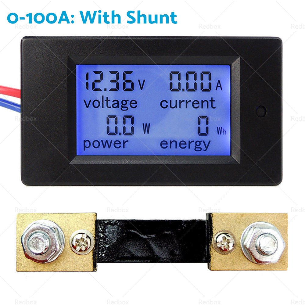 DC 6. 5~100V 20 - 50 - 100A LCD Digital Combo Panel Display Volt Amp Power Watt Meter - Frazy's Auto Parts