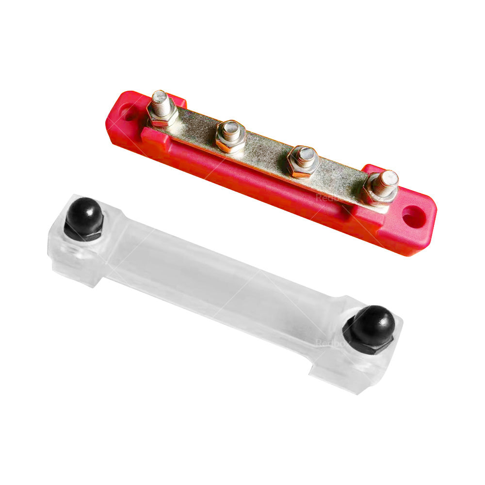 2Pcs Bus Bar Power Distribution Terminal Block 2 Way 12V 150A Busbar Red and Black-0