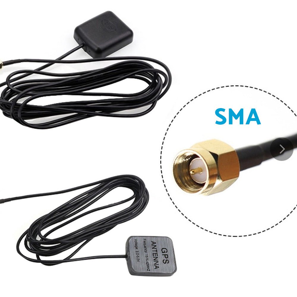 GPS Antenna With SMA Plug Active Aerial Extension Cable Suitable For Car DVD Head Unit Stereos - Frazy's Auto Parts
