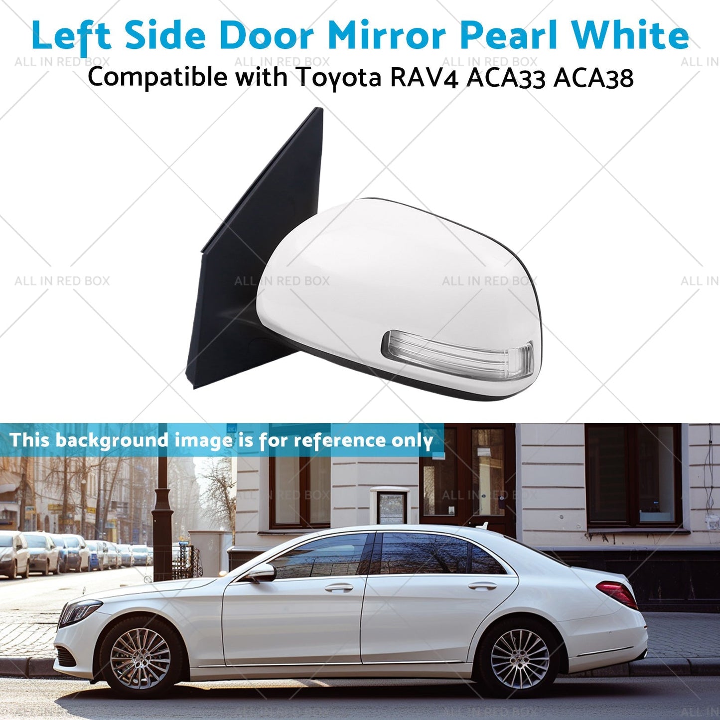 Pearl White Mirror Left Side Door Suitable for Toyota RAV4 ACA33 ACA38 2008 - 2012 - Frazy's Auto Parts