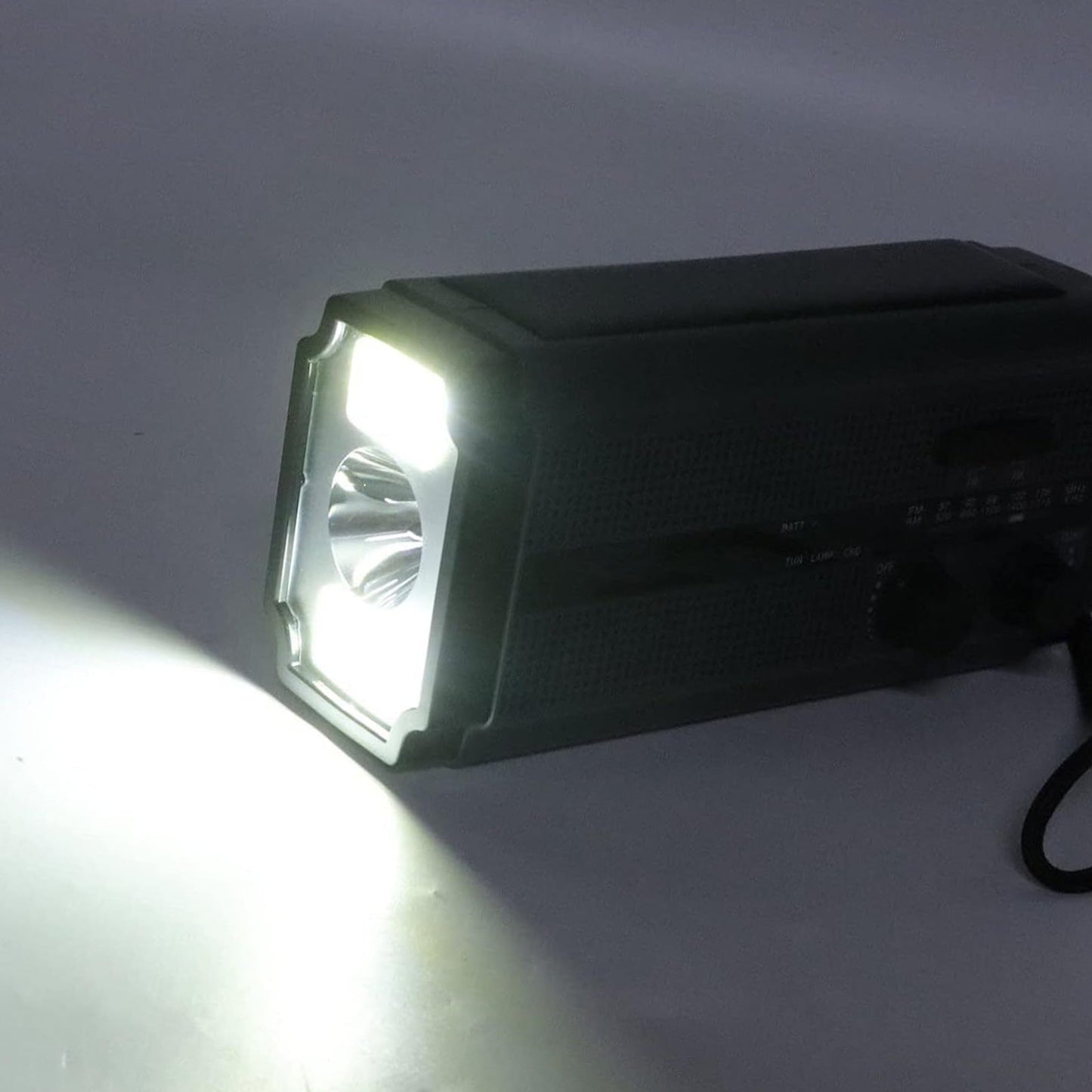 Solar Hand Crank Radio Emergency Weather 5000mAh Power Bank Flash Light Black - Frazy's Auto Parts