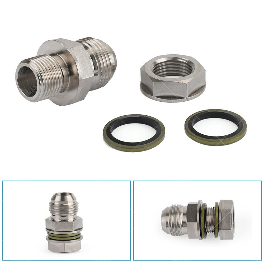 Turbo Oil Pan Sump Return Drain Adapter 315 - 04301 - 010 Fitting 10AN to M18x1. 5 - Frazy's Auto Parts