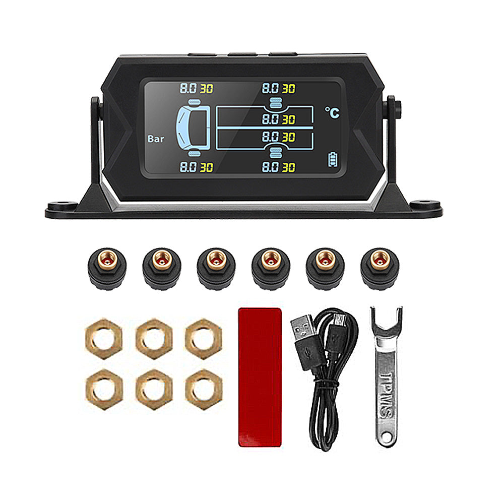 Tyre Pressure Monitoring System with 6 Wheel Sensors Suitable For Caravan, Truck, Trailer & Solar Vehicles-0