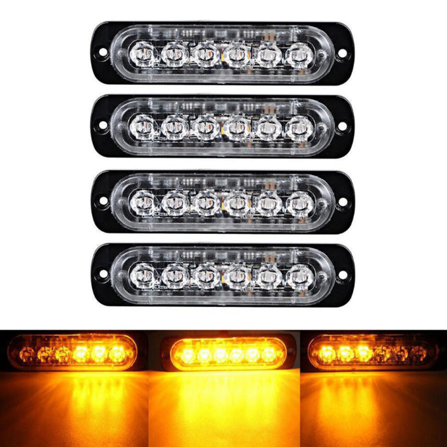 10x Amber Strobe Light 6 LED Grill Mount Flashing Beacon Suitable For Recovery Breakdown Use-2