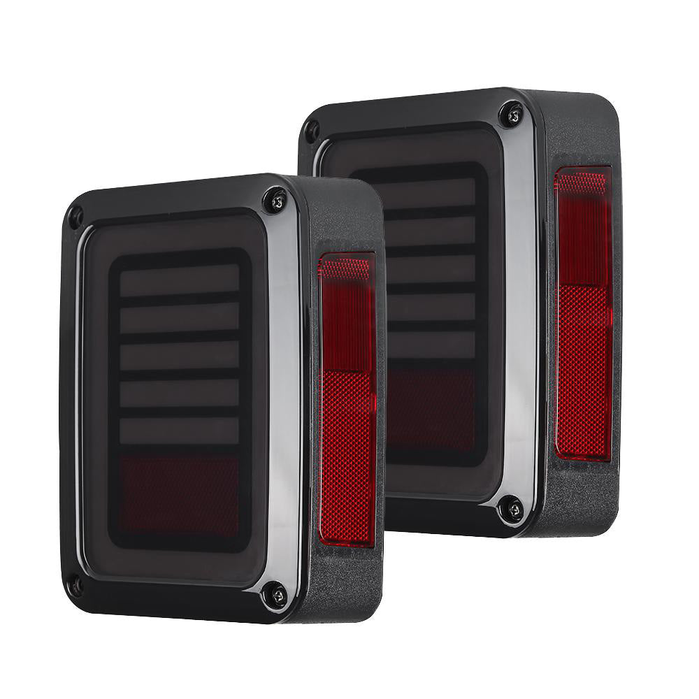 Smoked Black LED Tail Lights Rear Lamp Suitable For Jeep Wrangler JK 2007-2017-1
