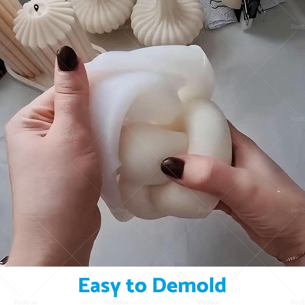 Large Spiral Knot Candle Mold Silicone for Gypsum Aromatherapy Rope Ball Twisted-4