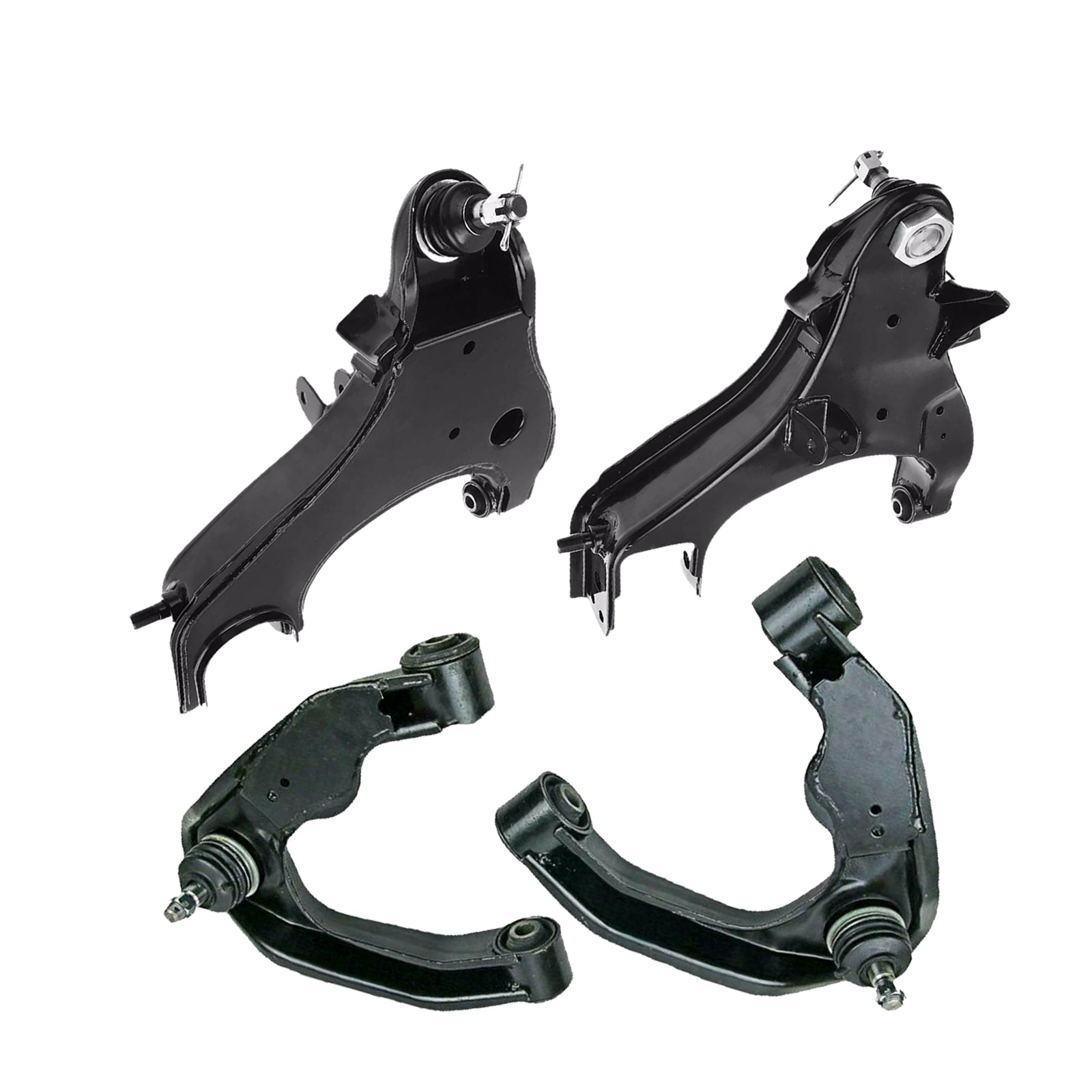 Front Upper & Lower Control Arms 2x Suitable For Nissan Navara D22 4WD 1997-2015-2