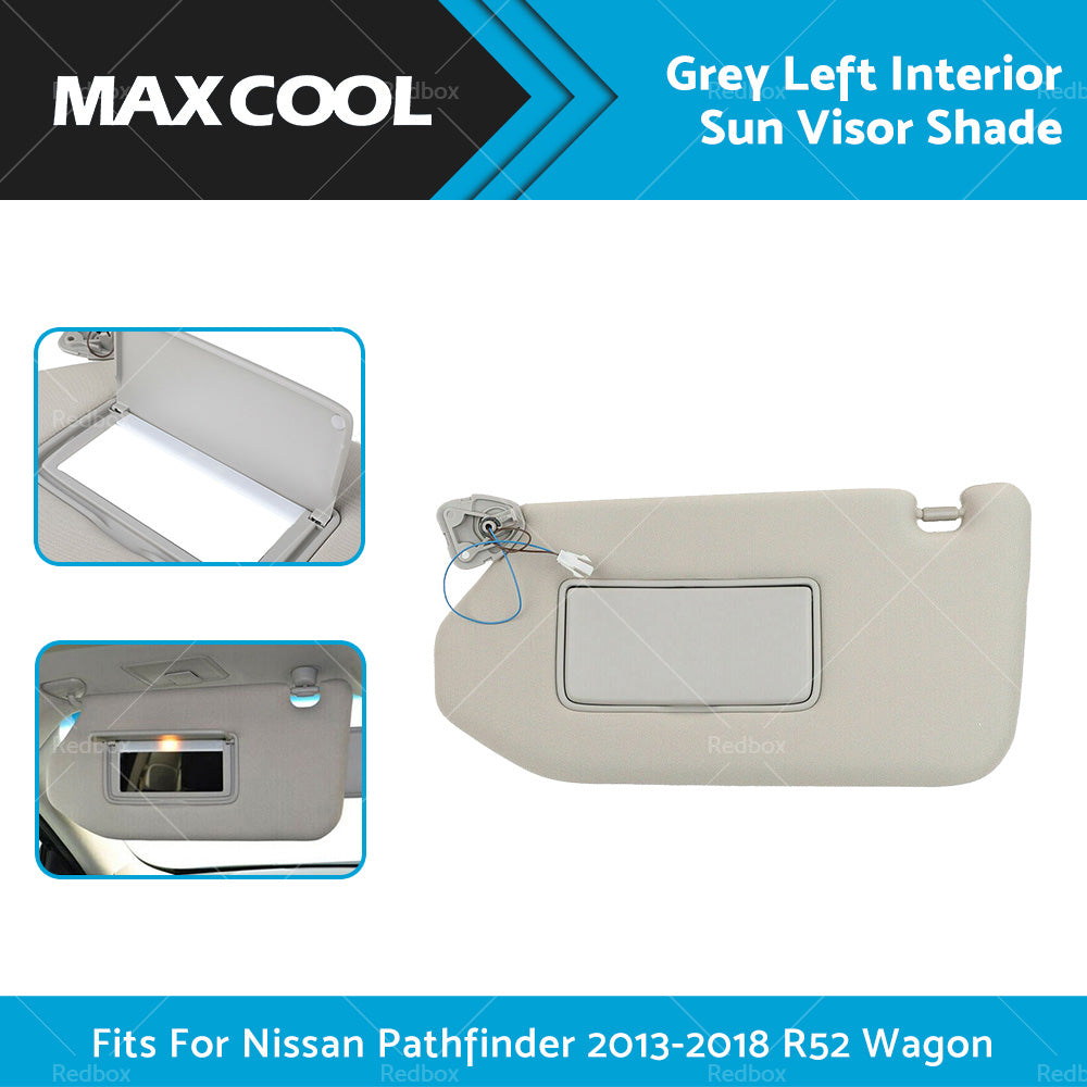 Left Interior Sun Visor Shade Grey Fit For Nissan Pathfinder 2013-2018 R52 Wagon-1