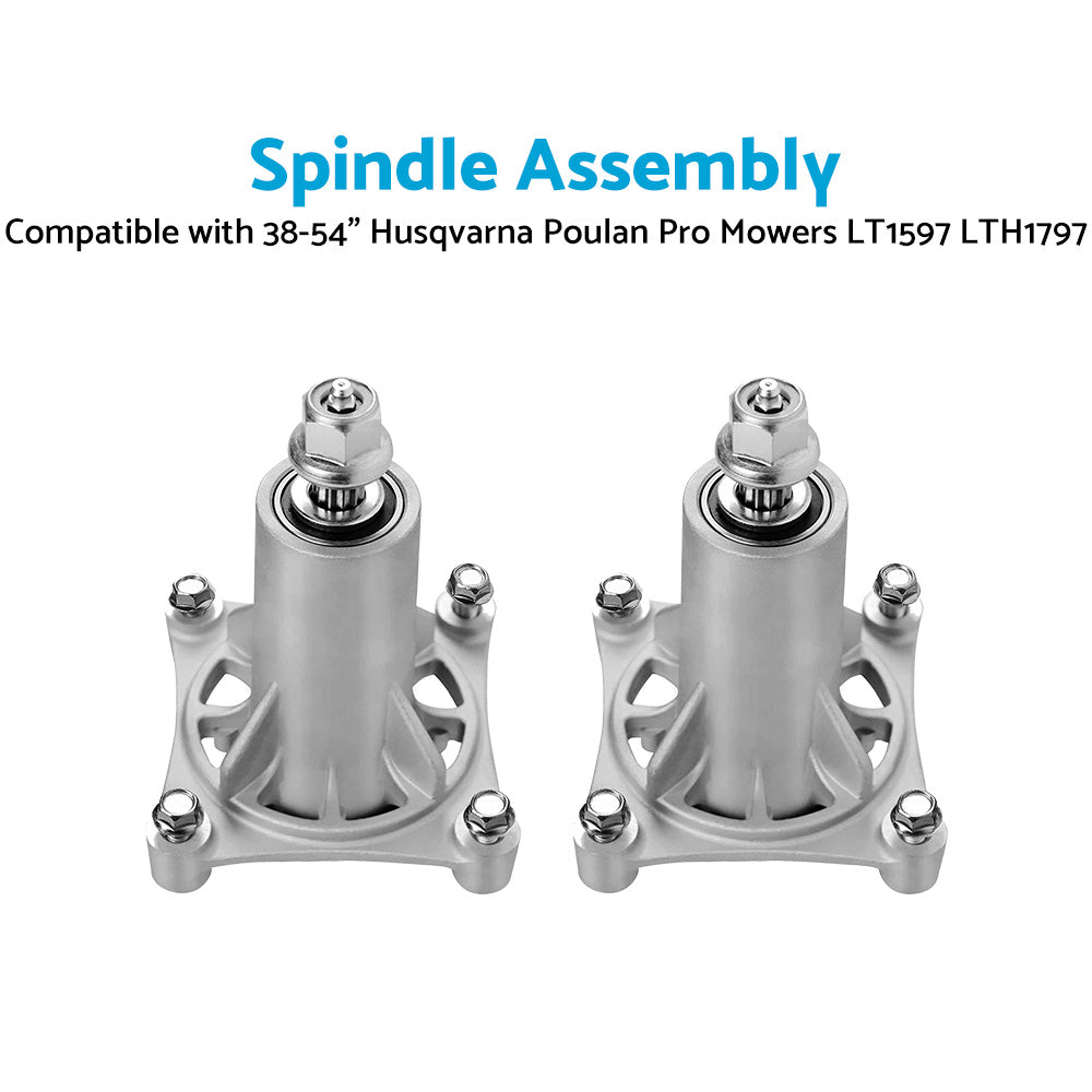 2xSpindle Assembly Suitable For 38-54inchHusqvarna Poulan Pro Mowers LT1597 LTH1797-0