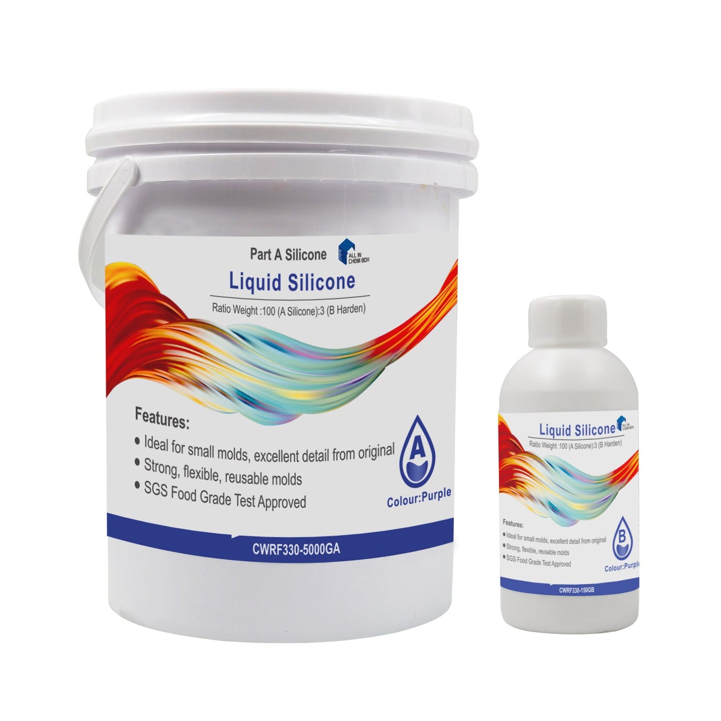 SH25 Liquid Silicone Rubber Mould Making Kit 100:3 Part Mix Suitable For Casting 1Kg 5Kg 10Kg Purple-2