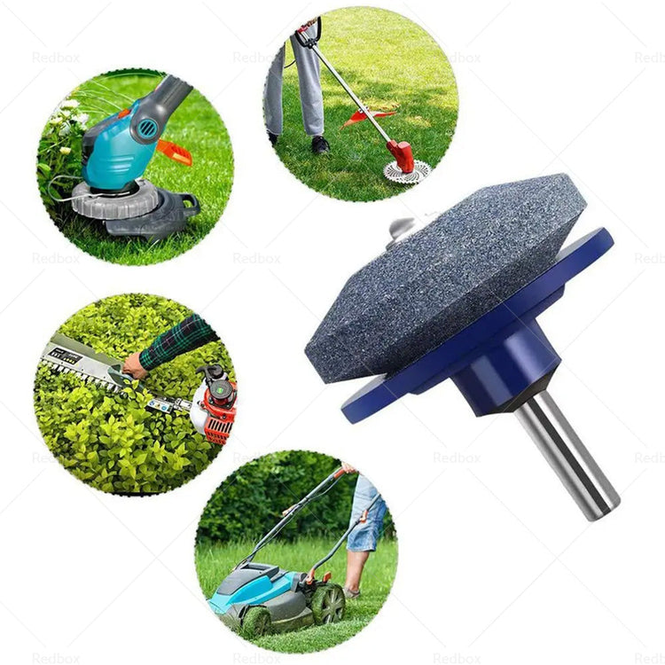 Lawn Mower Blade Sharpener Rotary Stone Grindstone Sharpening Drill Tool-3