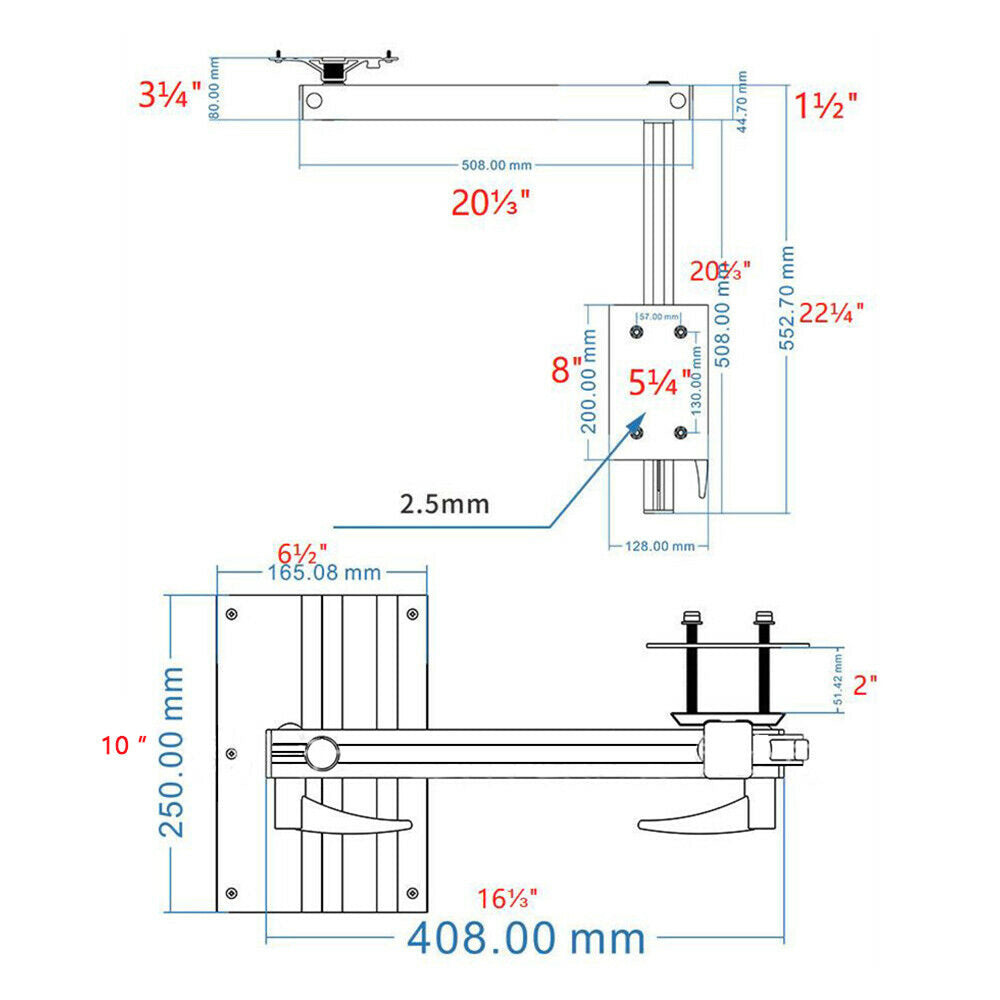 Adjustable Swivel Foldable RV Table Leg Suitable For Marine Use Aluminum Alloy-2