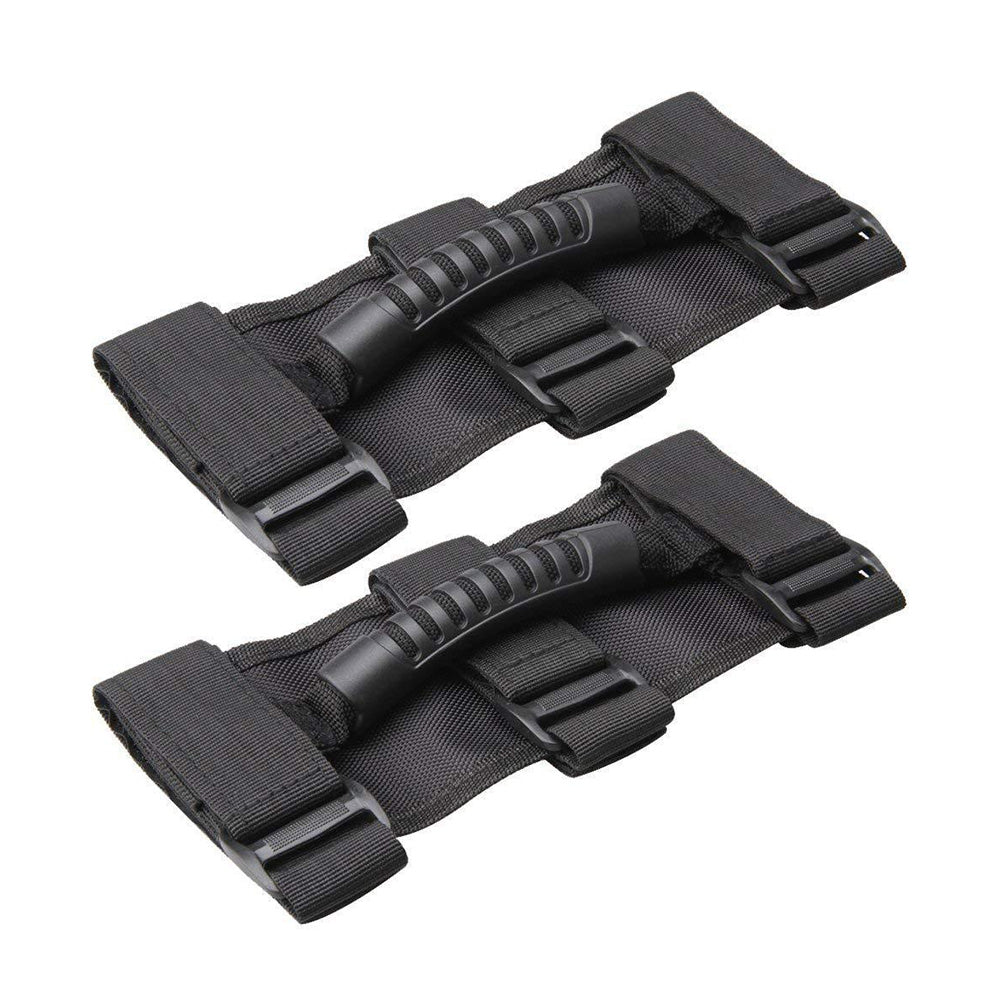 2x Off-Road Roll Grab Bar Handles Suitable For Jeep Wrangler JT / JL / JK / TJ Black-0