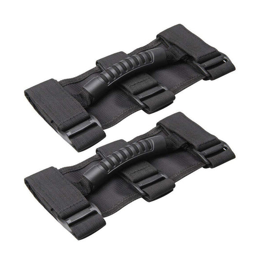 2x Off-Road Roll Grab Bar Handles Suitable For Jeep Wrangler JT / JL / JK / TJ Black-0