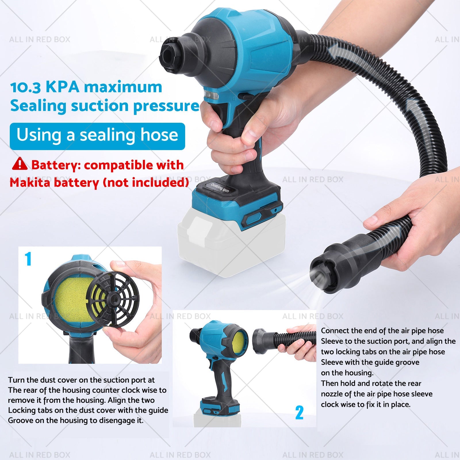 Cordless Air Duster Dust Blower Inflator Vacuum Cleaner Suitable For Makita 18V Battery-1