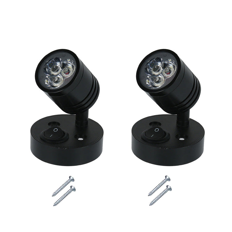 2x 12V LED Interior Spot Reading Light Wall Lamp with Switch Suitable For Caravan Camper-0