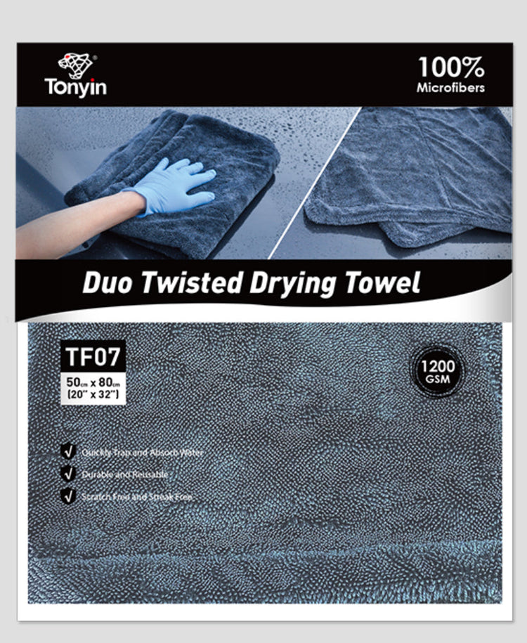 MICROFIBER DUO TWISTED DRYING TOWEL (50x80cm 1200gsm)