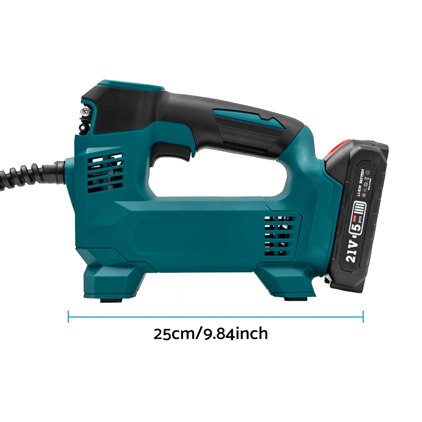 Cordless Portable Tyre Inflator Pump With Battery Charger Suitable For Makita 18V Battery-4