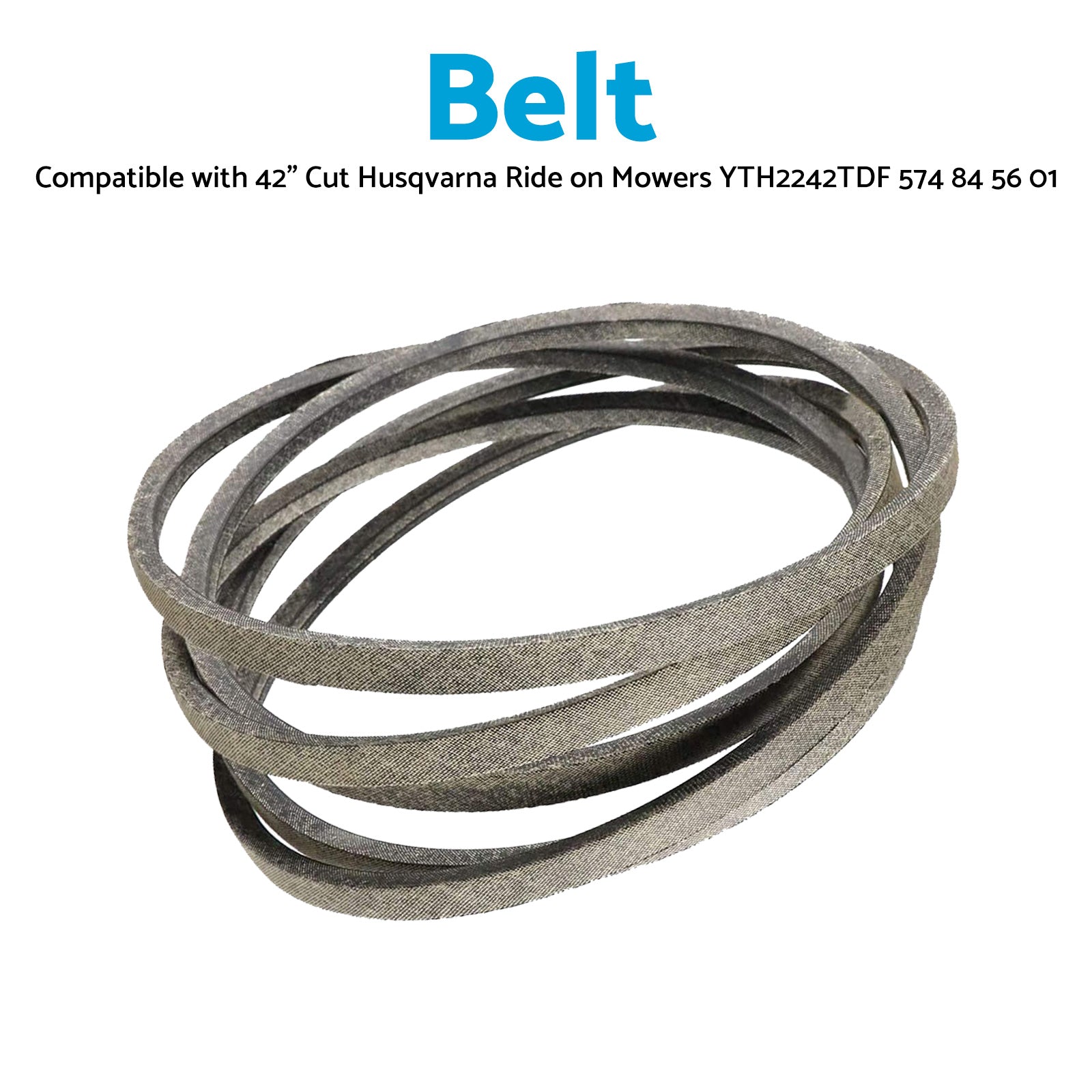 Grey Deck Belt SuitableFor 42inch Cut Husqvarna Ride on Mowers YTH2242TDF 574 84 56-1