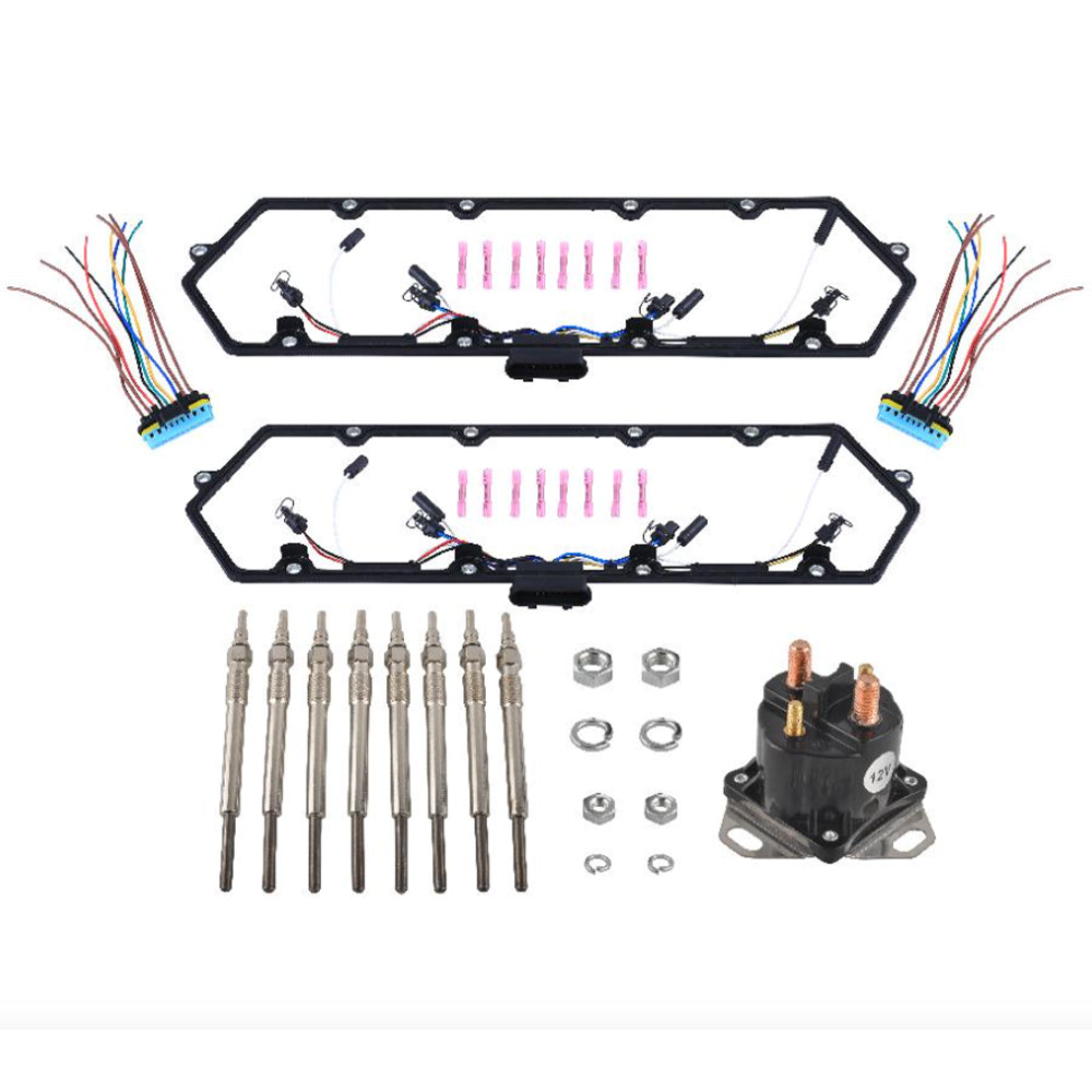 Glow Plug Kit Suitable For Ford 7.3L Diesel F250 F350 E250 E350 Excursion 98–03-0