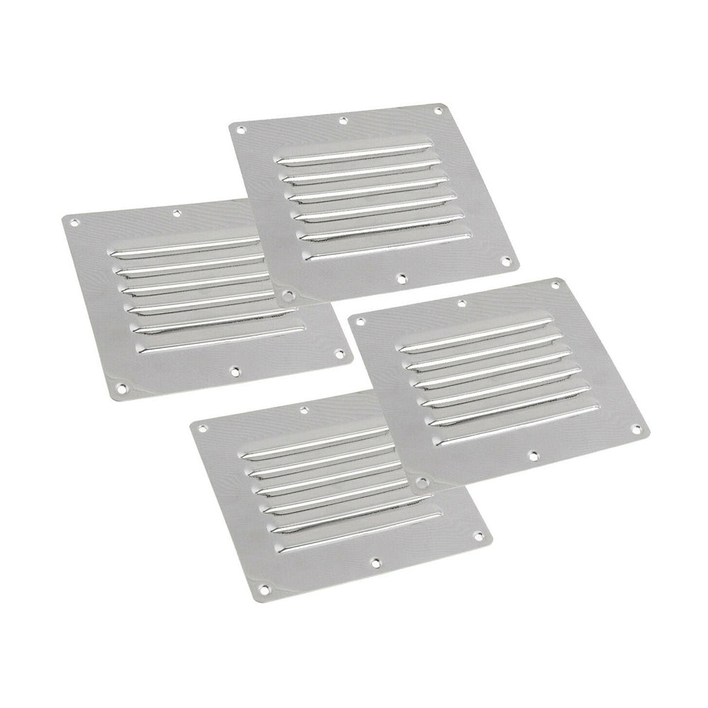 4x Stainless Steel Rectangular Air Vent Suitable For Caravan, Boat, Wall & Home-1