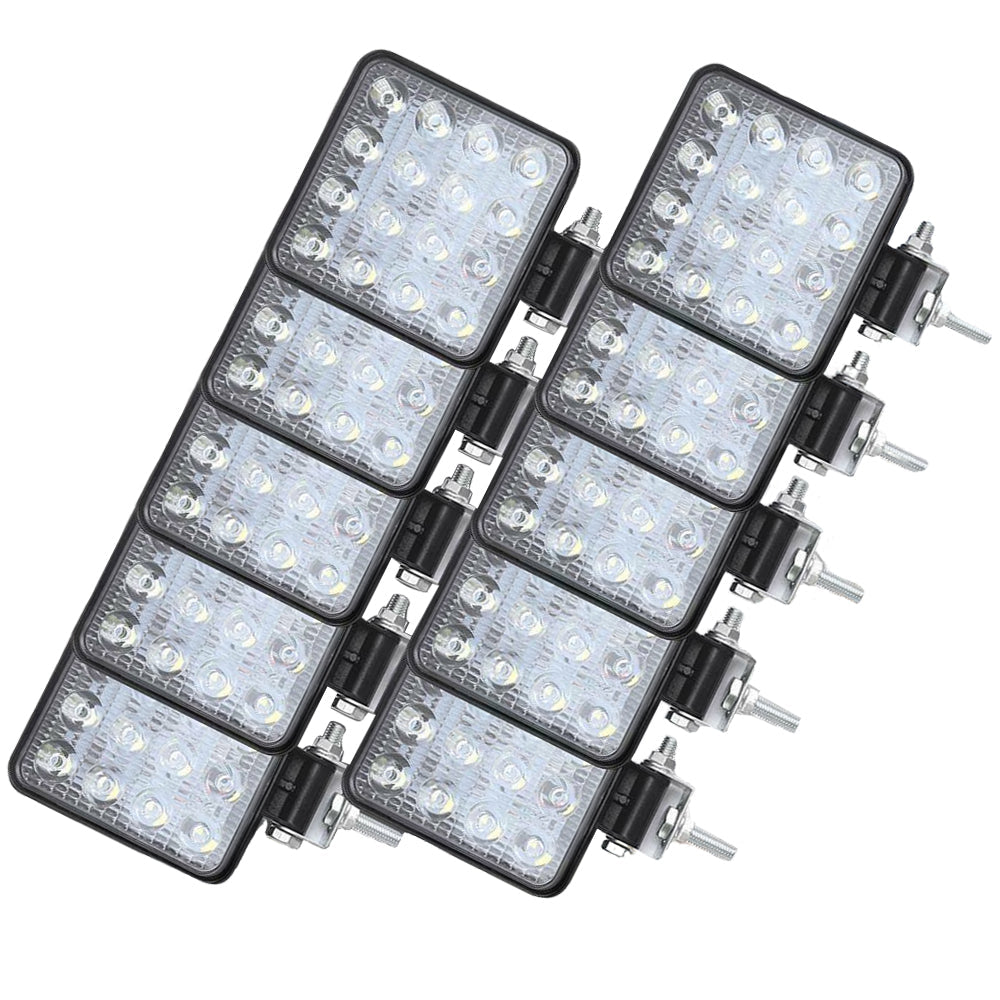 10x 4" Flood LED Work Lights 80W 12V Square IP68 Suitable For Vehicle/Boat-2
