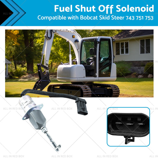Fuel Shut Off Solenoid Kit Suitable For Bobcat Skid Steer 743 / 751 / 753 / T190 / S185-0