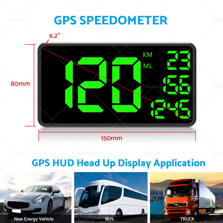 Truck GPS Speedometer 6. 2inch Extend Display Odometer Overspeed Alarm MPH KMH-4